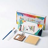 Mini Watercolor Paint Set, Portable Artist Watercolor Travel Kit with 12 Color, 8 Grids Pocket Wooden Palette, Sketchbook, Brush for Artists, Painters, Students