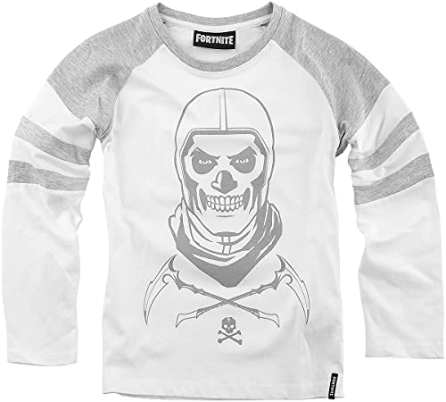 Fortnite Jungen Langarmshirt T-Shirt (Weiss-Grau, Größe 152) Cover