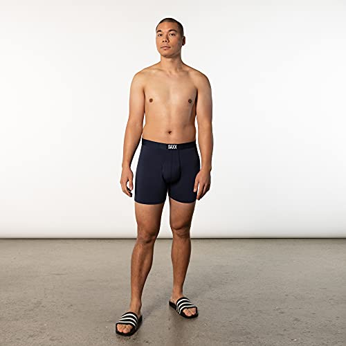 Saxx Men's Underwear - Ultra Super Soft Boxer Briefs With Fly And Built-In Pouch Support - Underwear For Men, Pack Of 3, Navy/City Blue/Heritage, Medium #TOP1