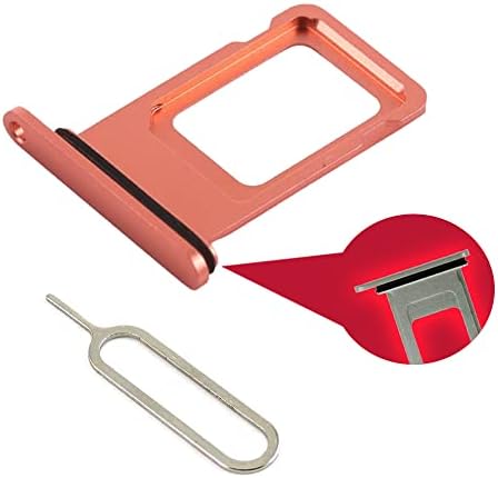 The Perfect Part SIM Card Slot Tray Holder Replacement Compatible with iPhone XR 2018 - Incl. Rubber Gasket and Sim Pin (Coral)