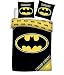 Batman - Juego de cama (100% algodón, funda nórdica de 140 x 200 cm, funda de almohada de 65 x 65 cm)