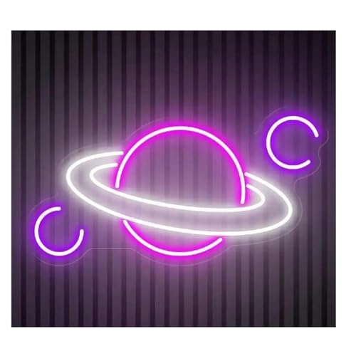 Enseigne au néon Saturne pour illuminer l'espace de nuit