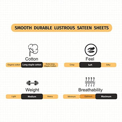 Amazon Brand - Umi-100% Cotton Plain Sateen Super King Size Duvet Cover with Two Pillowcases, 300 Thread Count, Ivory, Super Soft and Comfortable, Breathable
