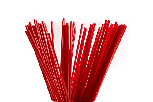 [3000 PACK] 8 Inch Compostable Plastic Stirrer, Bio Degradable, Eco Friendly, Sip Stirrer, Bar Stirrer, Sip Straw, For Coffee, Cocktail, Latte and Tea - 8 Inches, 1000/Box, Red
