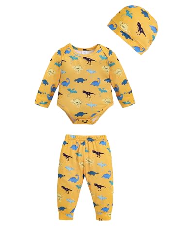 Renotemy Newborn Baby Boy Clothes Essentials 11-Piece Layette Set with Bodysuits, Pants, Hats, Blanket-Infant Unisex Outfit3