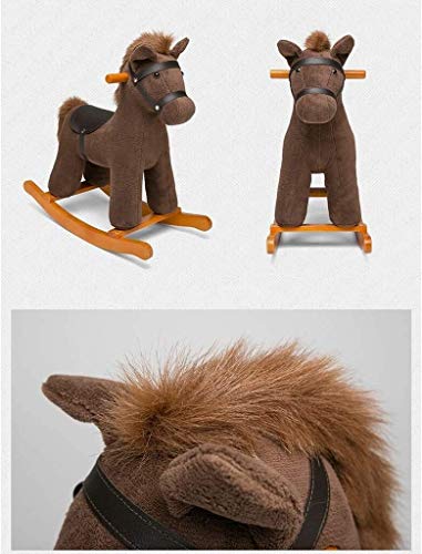 ZHANGYUEFEIFZ Schaukelpferd Plüsch Schaukeltier Pferd Rocking Horse Kinder Musikstuhl Baby Trojanspielzeug Geschenk… – Bild 6