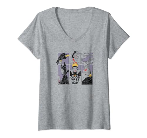 T-shirt Disney Villains Col V Coupe Ajustée Anti Déformation
