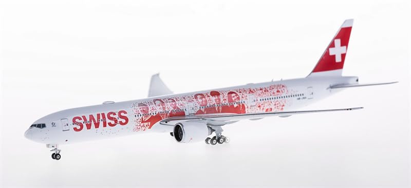 Maquette Boeing 777-300ER Swiss HB-JNA 1:400 FloZ en métal moulé aux détails d'une grande finesse