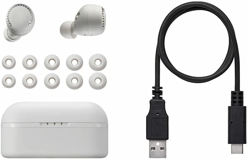 Panasonic Noise Cancelling Wireless Earbuds, True Wireless Earbud & In-Ear Headphones with Charging Case, IPX4 Water Resistant and Compatible with Alexa – RZ-S500W (Light Grey)