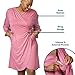 KickIt Hospital Gowns for Women with Snaps Sleeves for IVs, Chemo Robe for Port Access, Mastectomy Shirt with Drain Pockets (Dusty Rose, Medium)
