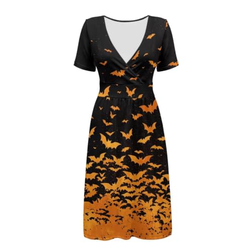 Image of Women's Summer Dresses Short Sleeve Formal Dresses with Pockets