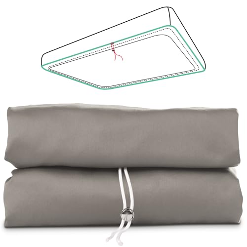 Queen Fitted Sheet Only with Drawstring and 360° Elastic Strap for Tight Fit, 100% Long-Staple...