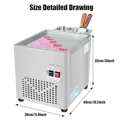 Yogurt Fry Eismaschine, Kommerzielle RüHr-Fried Ice Cream Roll Maschine, Automatische Eismaschine Gefroren Pan Roller, FüR Einfache Hausgemachte Gerollte Eiscreme。 – Bild 8