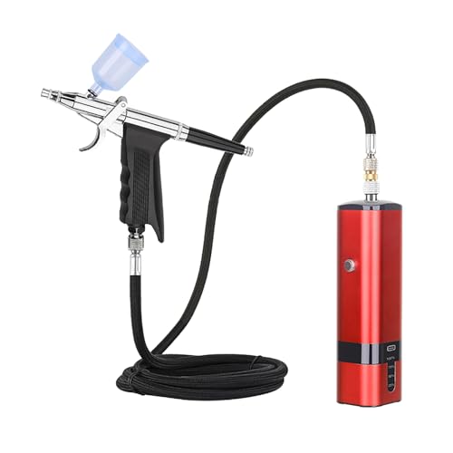 Image of I-BEAUTEE Portable Cordless Airbrush Kit with Compressor, high air Flow Handheld Mini Air Brush Gun Set,Trigger Type High Pressure Air Brush for Painting, Nail Art, Cake, Barber,Model,T-Shirt DIY