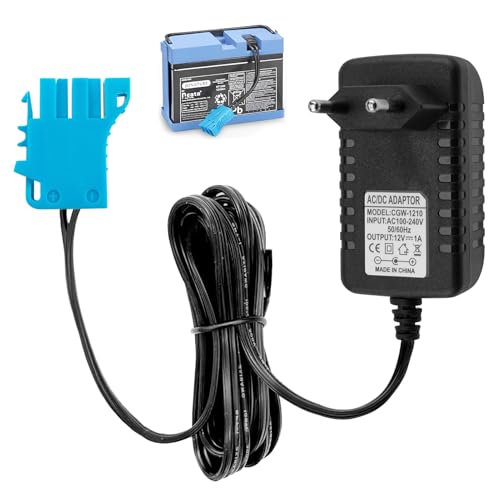 Cargador 12V para Coche Eléctrico Niños Peg Perego, John Deere Gator XUV, Polaris Outlaw RZR 900, Adaptador 100 240V 1A LED Rojo/Verde, Cargador Coche electrico para niños 12V, Cable 2 m