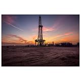 VETEB Jigsaw Puzzles 1000 Pieces for Adult Oil drilling sunset Rig Fracking Drill Oil Natural Crude Oil Night Puzzle Game for Family Wooden Puzzle Toy Educational Games Puzzles for Home Decor