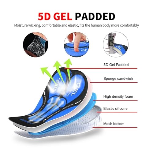 Calzas ciclismo con almohadilla gel 5D transpirables hombre miniatura 6