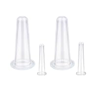 Vista 8 de AKOAK Juego de 4 tazas (2 grandes y 2 pequeñas) de silicona natural, adecuadas para cuerpo, cara, cuello, espalda, masaje de ojos, tanque de vacío