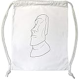 Fuerte y duradero Azeeda \'Cabeza de Isla de Pascua\' Cordón/Bolsa de Gimnasio (DB00022978)