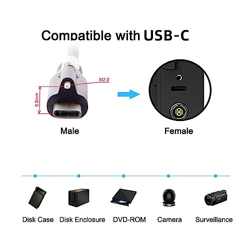 chenyang USB 3.0 to USB C Locking Connector Data Cable with Panel Mount Screw for Industrial Camera 4.9M - Image 2