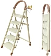 Amazon.co.jp: RAKU 脚立 5段 耐荷重150kg 手すり付き トレー付き 