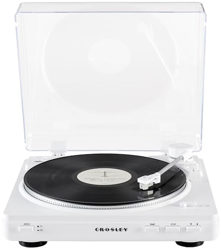 Image of Crosley T400D-WH Fully Automatic Bluetooth 2-Speed Turntable Record Player with Built-in Preamp, White