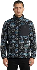 Billabong Jaqueta masculina de lã polar com estampa asteca, Preto, M