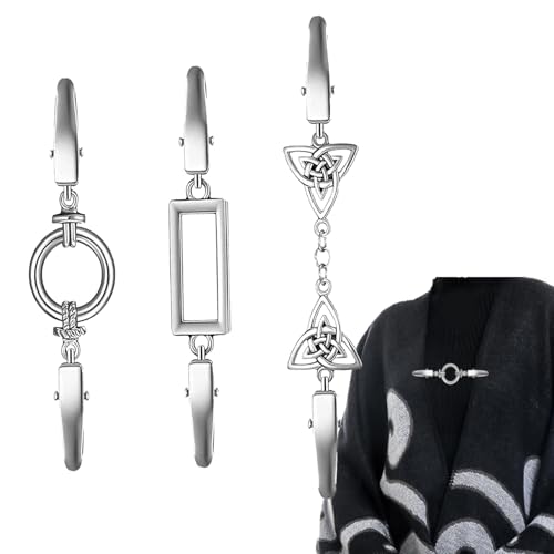 3 Stück Cardigan Pullover Clips,Cinch Clip,Waist Clips Für Kleidung,Kleid Enger Machen Clip,Retro Pulloverklammer,Vintage Cardigan Clip,Geeignet...