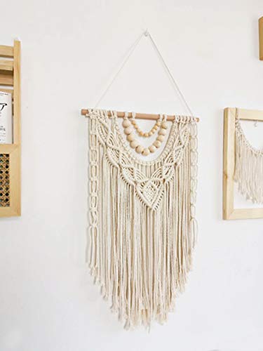 Simpless Macrame Wall Hanging Boho Macrame Tapestry Woven Home Decor Wall Pediment - Beautiful Apartment Bedroom Dorm Room Decoration (15.7” W×27.5” L) #TOP2
