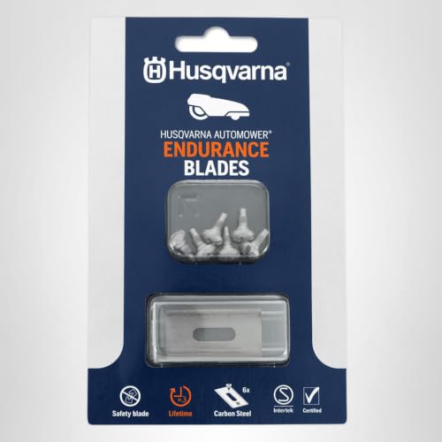 Husqvarna Automower® Endurance Messer – 6er-Pack Kohlenstoffstahl, 4-Kanten-Design für längere Lebensdauer und schärfere Schnitte