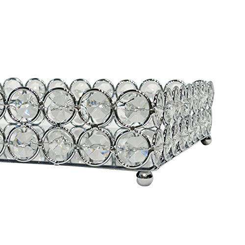 Filterera Crystal Cosmetic Tray,Tray Mirror Decorative,Vanity Tray Jewelry Perfume Organizer Makeup Tray Used For Dressing Table Bathroom Wedding Decoration And Other Decoration Or Storage 12"X 8"X 2" #TOP1