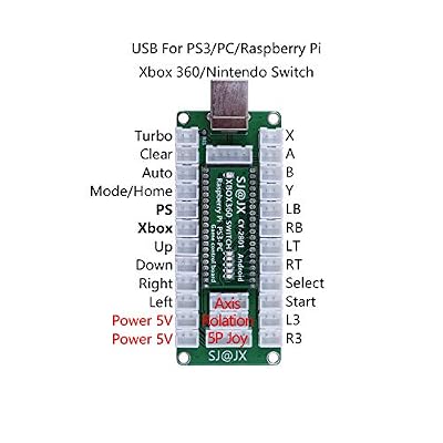 SJ@JX Game Controller Encoder DIY Arcade Joystick Button Gamepad Code Board for Xbox 360 Nintendo Switch Raspberry Pi PS3 PC Andriod