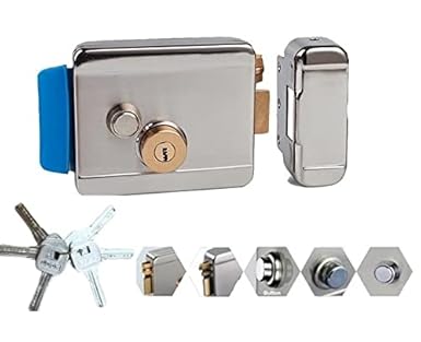 Jenix Electronic Door Lock Suitable for Outdoor Main Gate Wood gate Villa Flate for Electric Lock Security System - Polished finish (Stainless steel)