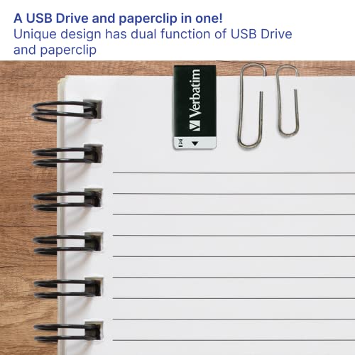 Verbatim 16Gb Clip-It Usb 2.0 Flash Drive Cap-Less Thumb Drive With Microban Antimicrobial Product Protection Resistant To Water, Dust, And Static Discharge - Black 43951 #TOP5
