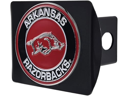 Arkansas Razorbacks Trailer Hitch Cover, Black Metal with 3D Team Logo by FANMATS - Used condition - US$19.74