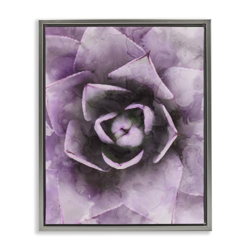 Modern Purple Succulent Leaf, 24 x 30 Inch Canvas in Floater Frame