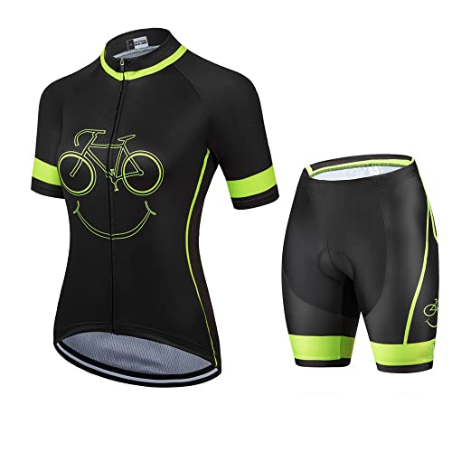 Conjuntos femininos de manga curta para ciclismo, roupa de bicicleta, respirável, verão, PP-4GG, 1,