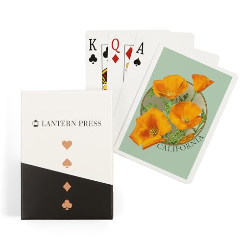Lantern Press California, Flores de Amapola, 52 naipes póker
