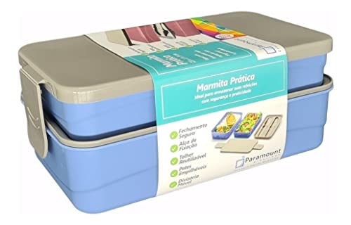 Paramount Plástico MARMITA PRATICA 23X13X9 CM, Multicolorido, 23x13cm, Térmica