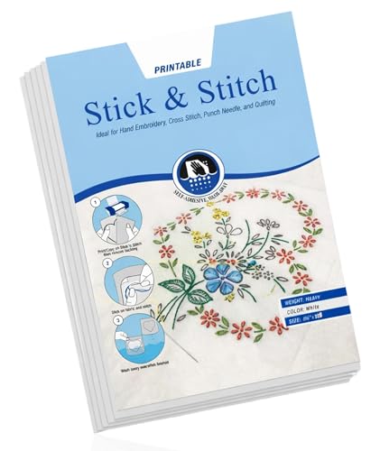 Image of Manthan 3 Pcs Embroidery Stickers for Stitching, Water Soluble Paper for Embroidery, Design Stickers Paper for Machine Embroidery, Hand Made for Delicate Fabrics
