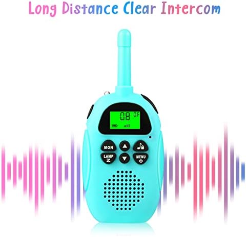 HPROMOT Walkie Talkie for Kids, 2 Pack Rechargeable Kids Walkie Talkie with Flashlight, Radio Toys Gifts for 3-12 Boy Girls Indoor Outdoor Adventures Camping Hiking