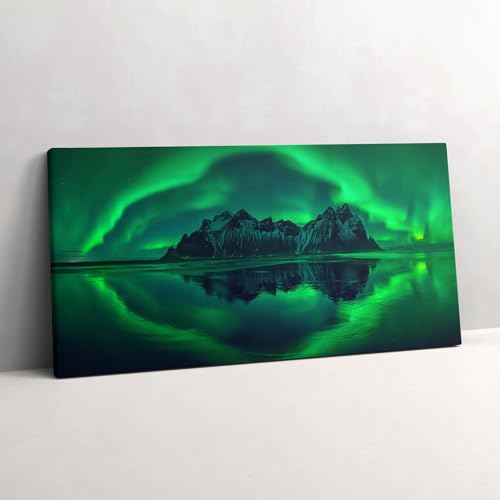 Tableau photo sur toile aurore boréale décoration moderne pour chambre