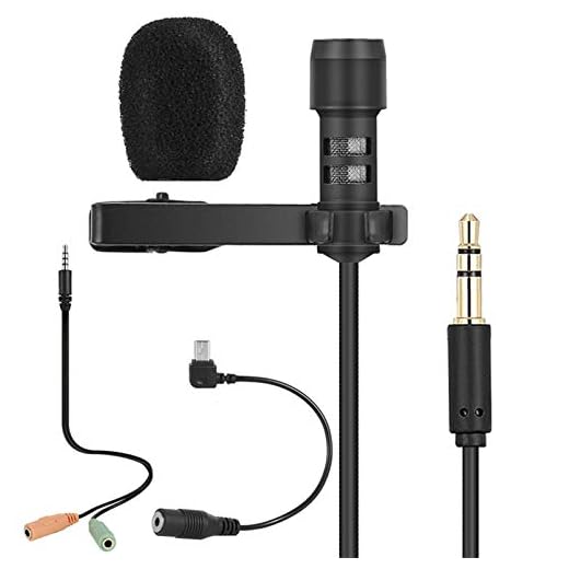 Microfone de Lapela Microfone de Lapela Microfone Condensador Omnidirecional Microfone Gravador de Áudio Youtube/Entrevista/Podcast/Gravação/Vídeo Conferência para Smartphones iPhone