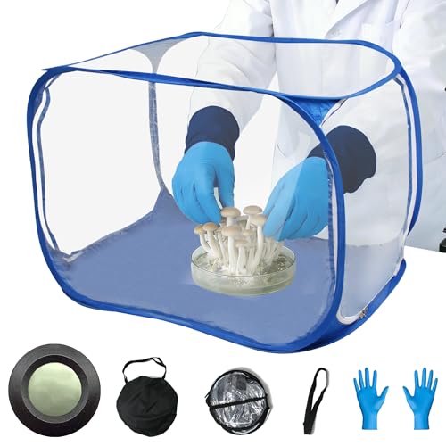Toboom Portable Still Air Box Mycology with Pop Up Mushroom Growing Kit - Ideal for Mushroom Cultivation in Office and Mycology Enthusiasts (Blue) by ToBoom - Used condition - US$28.56