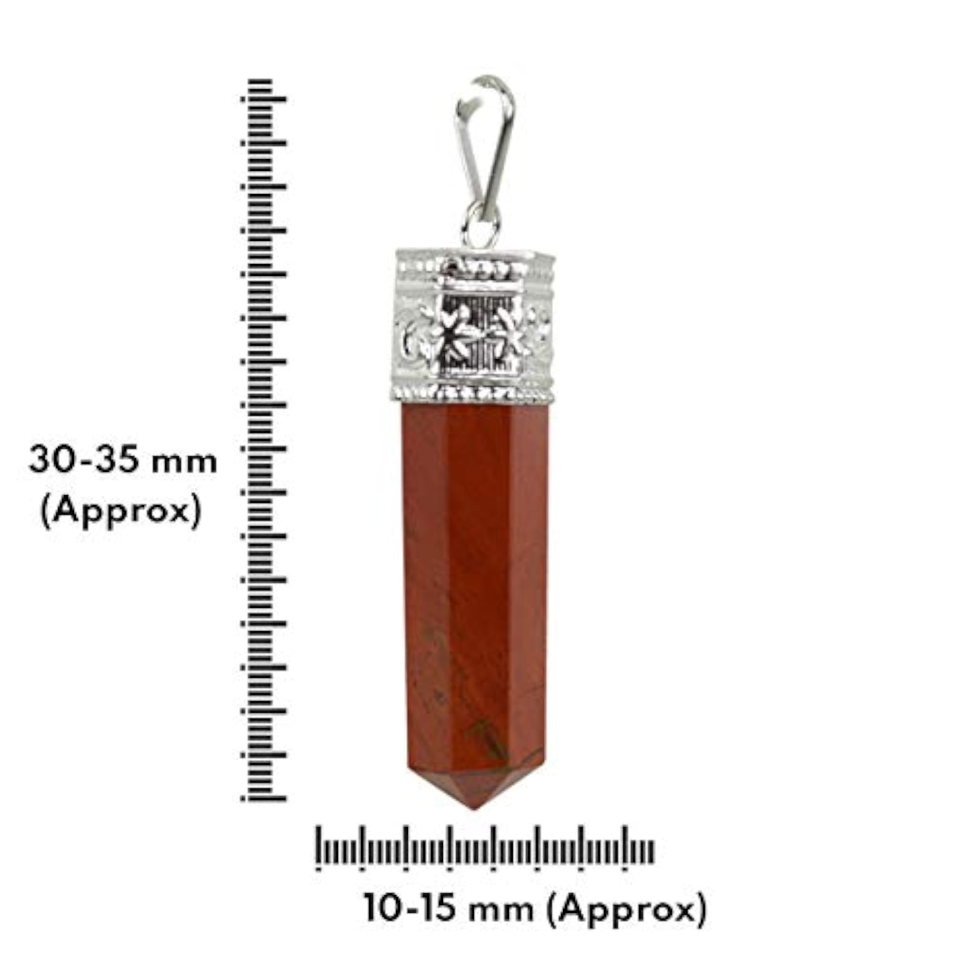 Natural Red Jasper Pencil Shape Pendant with Chain