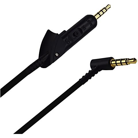 Saipomor QC15 Replacement AUX Cable Upgrade Audio Extension Cord Compatible with Bose QuietComfort 15 QC15 Headphones(Black) Cover