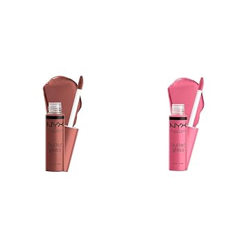 NYX Butter Gloss Non-Sticky Lip Gloss, Praline Deep Nude & Vanilla Cream Pie Mauve