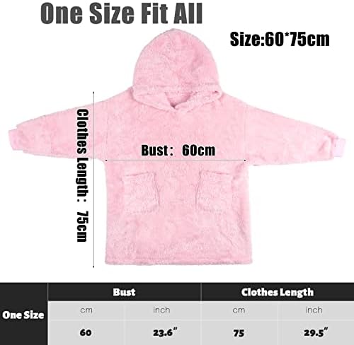 UMIPUBO Blanket Hoodie for Kids Oversized Sherpa Hoodie Blanket Soft Warm Fleece Wearable TV Blanket Giant Sweatshirt Hooded Robe One Size Fits All Girls, Boys, Teens, Children