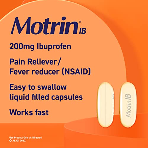 Motrin Ib Liquid Gels, Ibuprofen 200 Mg, Pain Reliever & Fever Reducer Minor Arthritis Pain, Muscular Aches, Headache, Menstrual Cramps & Backache, Nsaid, 80 Ct #TOP2