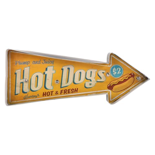 Panneau lumineux rétro hot-dog et applique murale déco pour ambiance bar